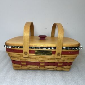 LONGABERGER 1996 Holiday Cheer Basket Xmas Collection Liner & Divided Protector